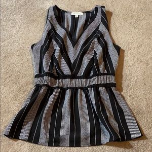 Black/White Peplum shirt